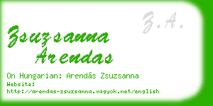 zsuzsanna arendas business card